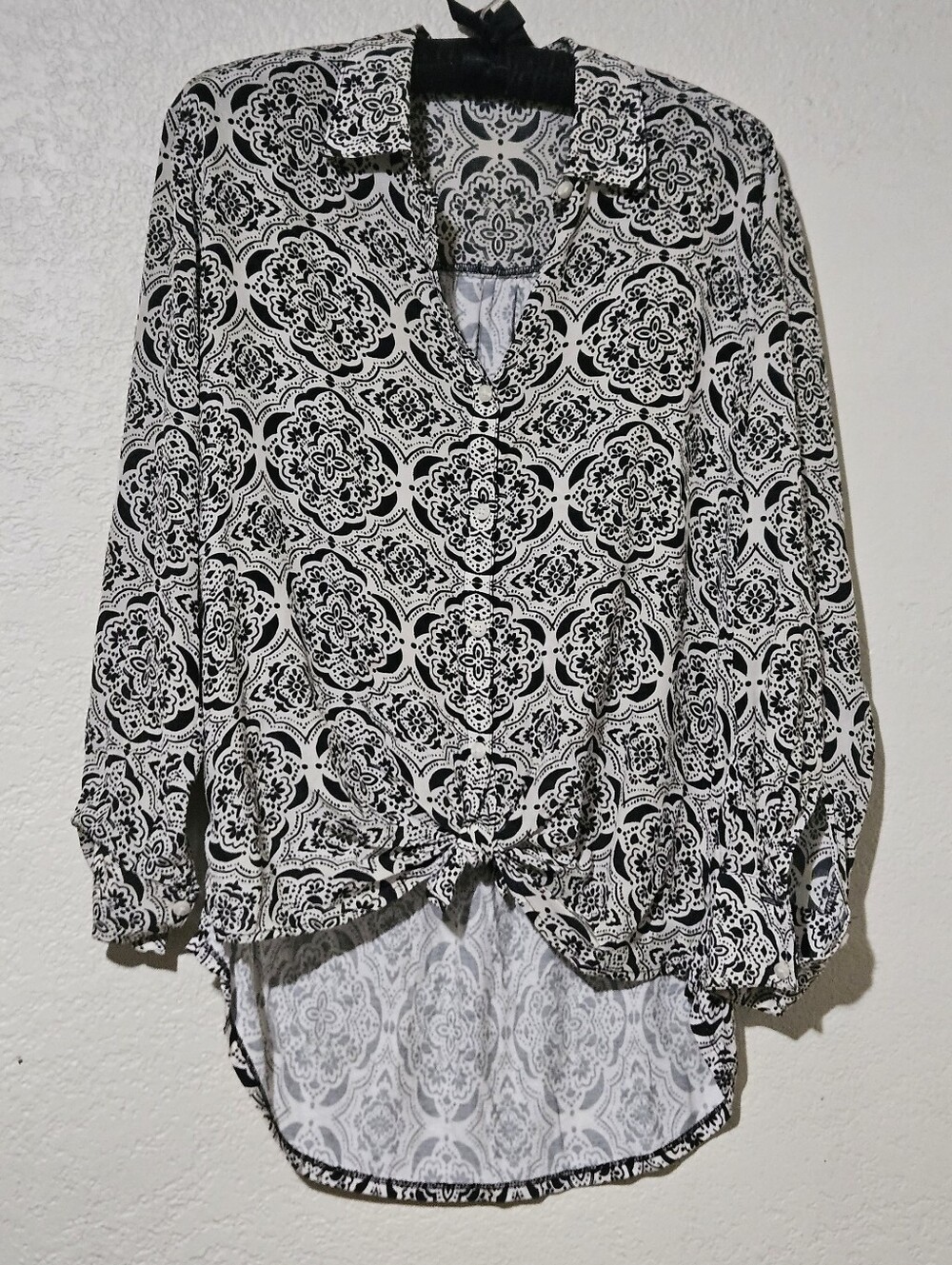 Splendid Silk Oversized Mixed Media Shirt